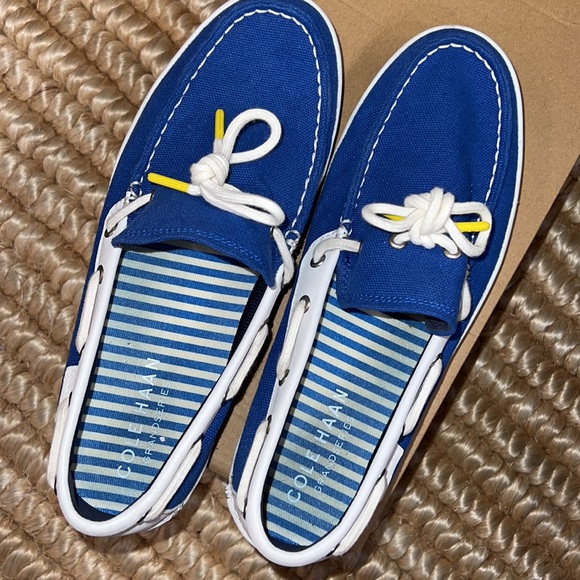 Cole Haan men canvas boat shoes 8M - Picture 7 of 12